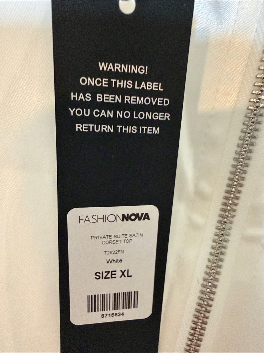 Fashion Nova White Satin Corset Camisole with Garter Straps - Picture 4 of 4